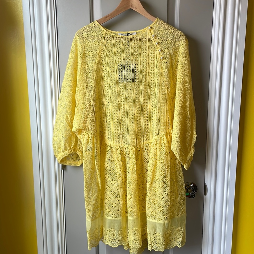 NWT PHILOSOPHY DI LORENZO SERAFINI Broderie Anglaise Baby Doll Dress 46